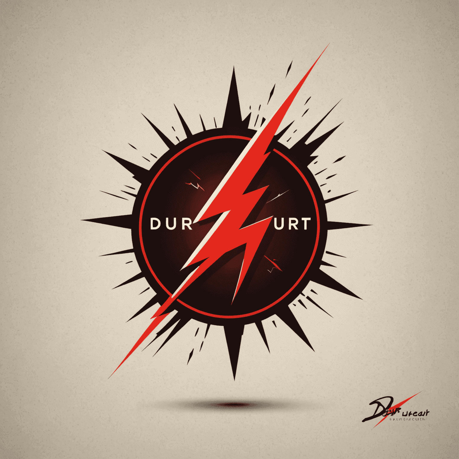 Dur logo - stylized red text with a lightning bolt icon