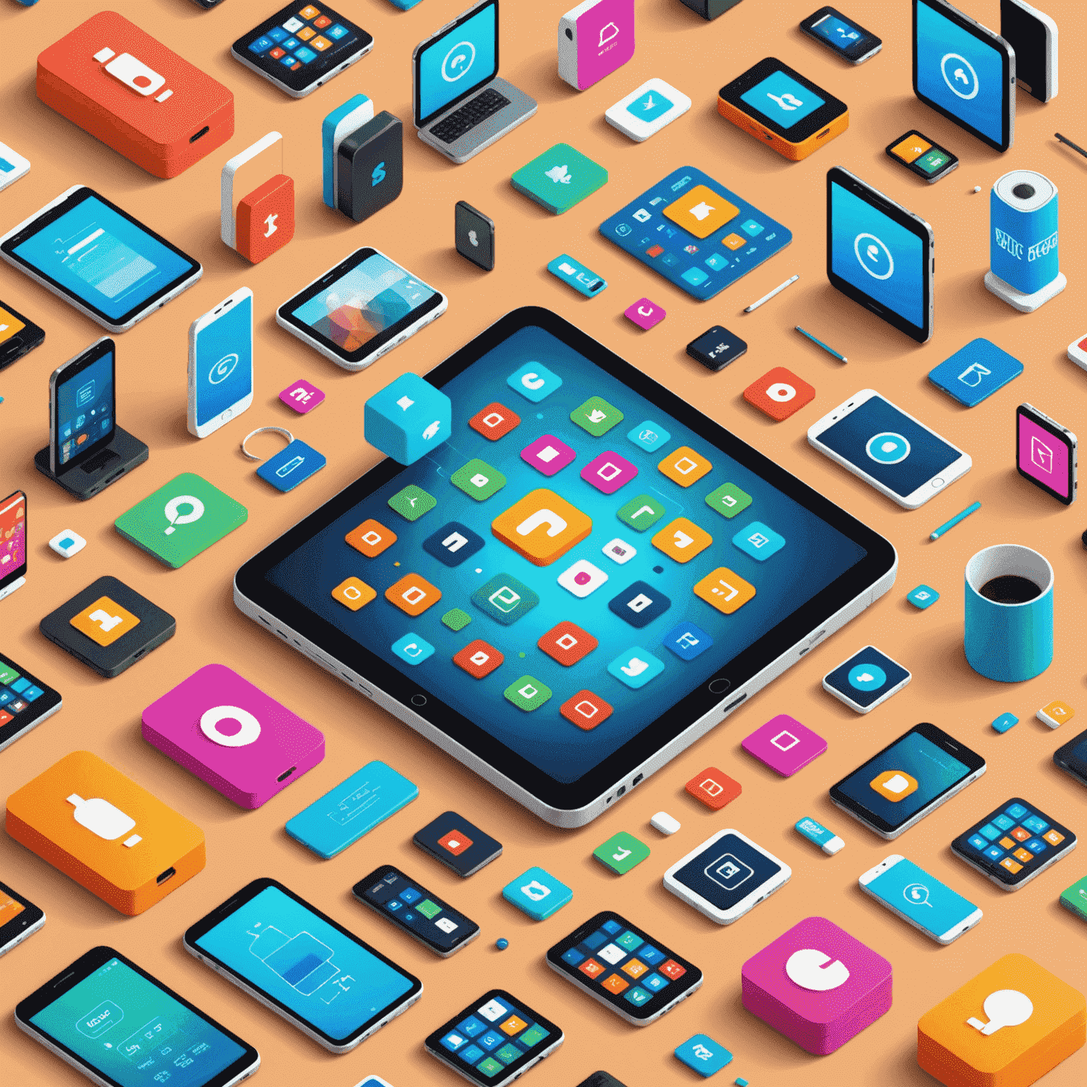 Colorful illustration of mobile devices surrounded by data icons and bundle packages, showcasing the variety of options available