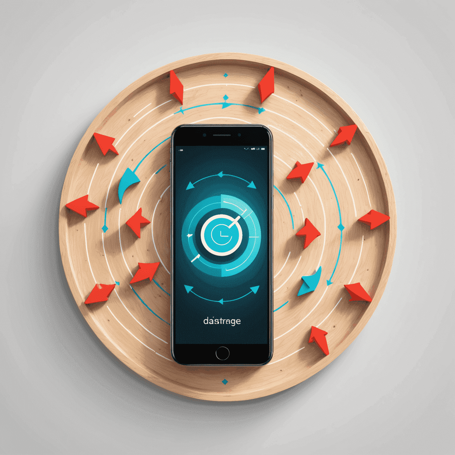 Illustration of a smartphone with circular arrows, indicating automatic recharge process